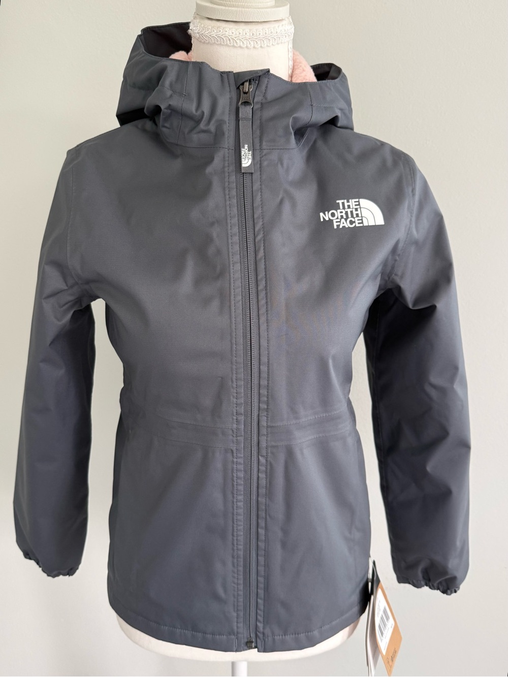 The North Face Girls' Warm Storm Rain Jacket— Vanadis Grey, M 10-12